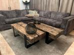 Oud Eiken Bielzen Salontafel Set Exclusief Maatwerk, Ophalen, Eikenhout, Nieuw, 50 tot 100 cm