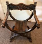 Antieke ridderstoel prachtig bewerkt met leeuwenkoppen, Antiek en Kunst, Antiek | Meubels | Stoelen en Banken, Ophalen