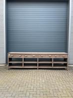 Antieke teakhouten erkbank/sidetable/dressoir, Ophalen of Verzenden