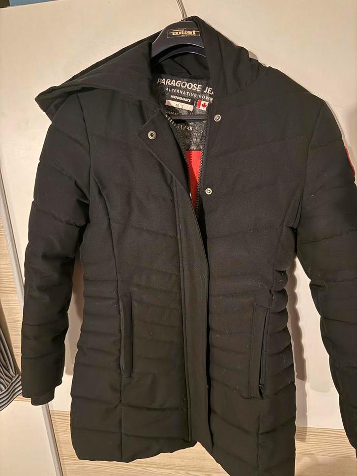 Paragoose Zwarte winterjas - Maat xs, Kleding | Dames, Jassen | Winter, Gedragen, Maat 34 (XS) of kleiner, Zwart, Ophalen of Verzenden