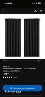 Majgull gordijnen ikea zwart verduisterend 145x300 cm, Ophalen of Verzenden, Zo goed als nieuw, Zwart, 200 cm of meer