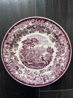 Antiek Petrus Regout Amazone Bord l, Paars Landschap, Ophalen of Verzenden