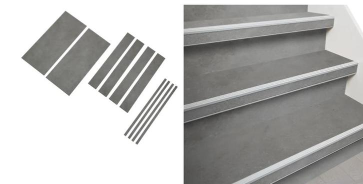 Traprenovatie Traptreden - Steendecor grijs incl. profielen, Huis en Inrichting, Stoffering | Vloerbedekking, Nieuw, Laminaat