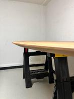 Ovale eettafel 220x110x3 “Old Oak” verjongd eiken rustiek, 100 tot 150 cm, Eikenhout, Vijf personen of meer, Ovaal