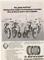 retro reclame 1978 Dunlop & Yamaha Honda Kawasaki brommers, Verzenden, Overige typen