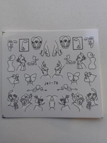 Velletje nagel water decals stickers jel-76 kunst zwart   beschikbaar voor biedingen
