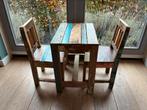 Kindertafel en stoeltjes vintage / industrieel, Ophalen, Zo goed als nieuw, Tafel(s) en Stoel(en)