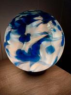 Staande bollamp van glas blauw /wit, Ophalen of Verzenden