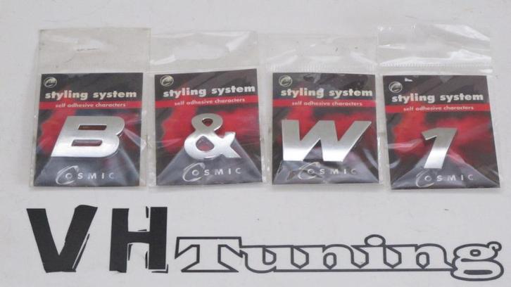 3D logo letters chroom, zelfklevende merk Cosmic, Auto diversen, Overige Auto diversen, Ophalen of Verzenden