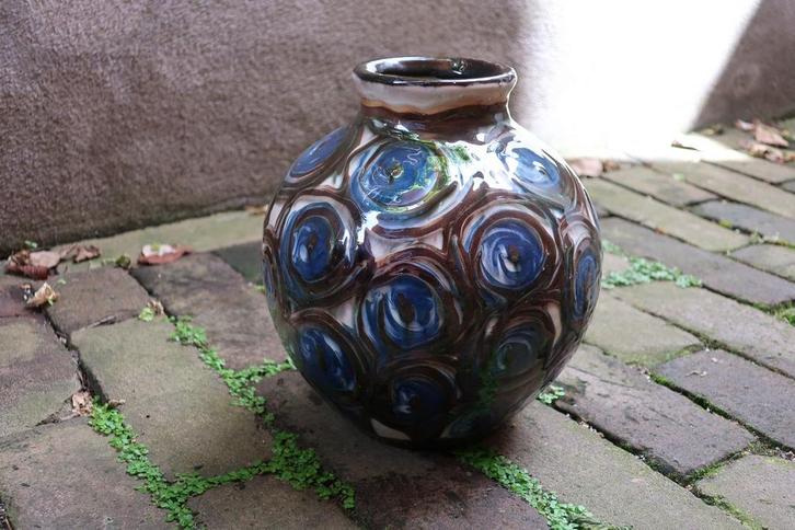 Herman Kähler, Denemarken: grote bolvaas jaren '30 18,5 cm, Antiek en Kunst, Antiek | Vazen, Ophalen of Verzenden