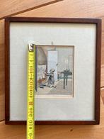 oude kleine antieke ets gravure 1820 gebed bidden bed, Ophalen of Verzenden