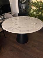 Eettafel wit marmer blad, Huis en Inrichting, Tafels | Eettafels, Ophalen, Overige materialen, Gebruikt, Rond