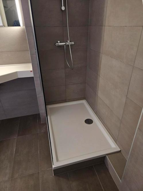 Douchebak + glazen douchewand + spiegel, Doe-het-zelf en Verbouw, Sanitair, Gebruikt, Douche, Glas, Ophalen