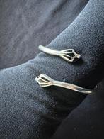 Zilver Slangen armband met ingelegd onyx, Ophalen of Verzenden, Zilver, Zilver