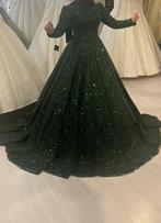 Donkergroene Feestjurk met Parel Details - Maat 38, Kleding | Dames, Jurken, Ophalen of Verzenden, Nieuw, Maat 38/40 (M), Groen
