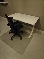 Ergonomisch Zit Sta Bureau + Stoel + Vloerbeschermer, Huis en Inrichting, Ophalen of Verzenden, In hoogte verstelbaar, Zo goed als nieuw
