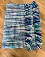 Zara Home plaid blauw/groen/wit met franjes, Huis en Inrichting, Ophalen of Verzenden, Gebruikt