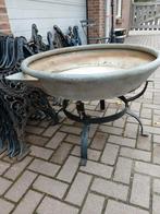 Zinken Plantenbak met IJzeren Onderstel, Tuin en Terras, Tuinvazen, Ophalen, Gebruikt