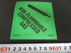 sticker pictogram gasfles NON-FLAMMABLE COMPRESSED GAS, Ophalen, Zo goed als nieuw, Bedrijf of Vereniging