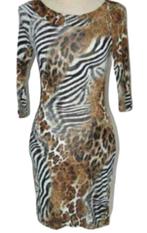 Guess by Marciano bodycon jurk, safari, Mt. 36 / S, Kleding | Dames, Jurken, Overige kleuren, Verzenden, Zo goed als nieuw, Guess by Marciano