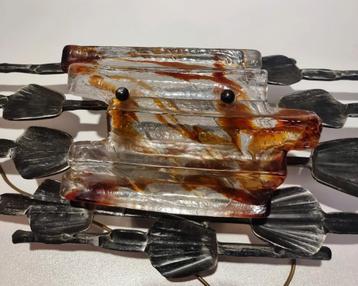 Brutalistische metalen wandlamp Zweden 1960 beschikbaar voor biedingen