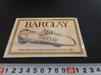 sticker Team BARCLAY Streuer / Schnieders 1984 wereldkampion, Ophalen, Zo goed als nieuw, Bedrijf of Vereniging