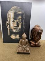 Boeddha Decoratie Set - Canvas, Beeldjes, Ophalen of Verzenden, Zo goed als nieuw