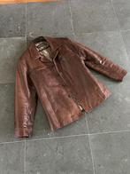 Stoer! Vintage bruin leren jas / jack Transmission, Ophalen, Bruin, Transmission, Maat 46/48 (XL) of groter