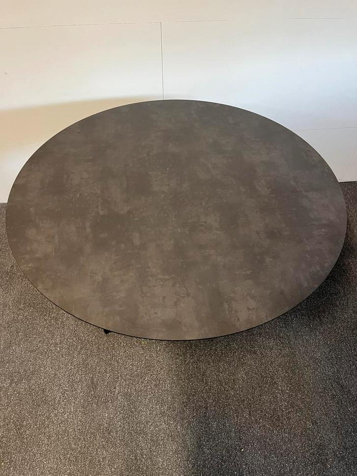 Ronde eettafel HPL beton antraciet 130cm, Huis en Inrichting, Tafels | Eettafels, Zo goed als nieuw, 100 tot 150 cm, 100 tot 150 cm