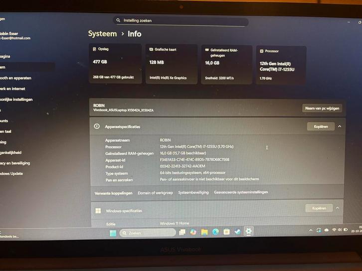 Asus Vivobook 15,6 inch - Intel i7 - 16GB RAM - SSD, Computers en Software, Windows Laptops, Zo goed als nieuw, 15 inch, SSD, Minder dan 2 Ghz
