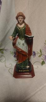 125 Beeld Heilige Justina - Porselein, Verzamelen, Ophalen of Verzenden, Zo goed als nieuw, Beeld(je), Christendom | Katholiek