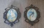 2x Schilderijtje Age of Innocence in barok lijstje, Antiek en Kunst, Ophalen of Verzenden