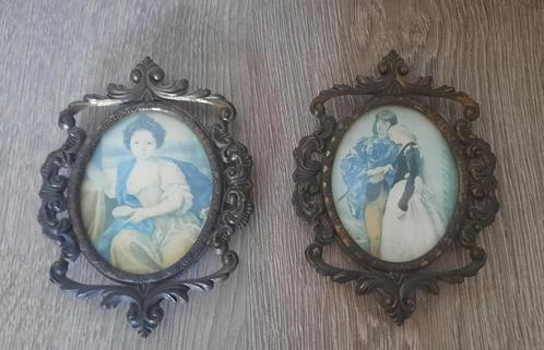 2x Schilderijtje Age of Innocence in barok lijstje, Antiek en Kunst, Kunst | Schilderijen | Klassiek, Ophalen of Verzenden