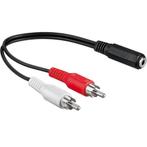 (female) Jack 3.5mm naar Tulp verloopkabel 20cm, Ophalen of Verzenden, Zo goed als nieuw, Minder dan 2 meter, Overige kabels