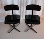 Vintage zwarte schoolstoeltjes jaren 60/70 design, Huis en Inrichting, Stoelen, Ophalen, Gebruikt, Twee, Zwart