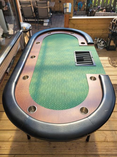 Luxe pokertafel! Ideaal voor 10 personen met een dealer vak!, Hobby en Vrije tijd, Gezelschapsspellen | Kaartspellen, Gebruikt