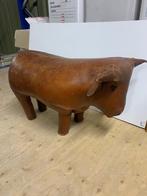 Vintage leren stoelpoef Dimitri omersa voor liberty, Ophalen of Verzenden, Huis en Inrichting