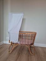 Vintage Rotan Poppenwieg met Hemeltje, Kinderen en Baby's, Ophalen, Gebruikt, Wieg