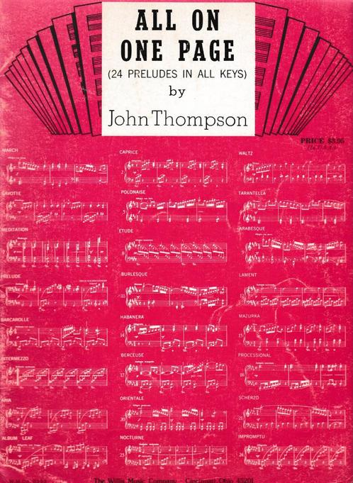 John Thompson - ALL ON ONE PAGE, Muziek en Instrumenten, Bladmuziek, Gebruikt, Les of Cursus, Klassiek, Ophalen of Verzenden