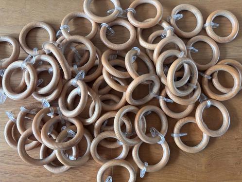 Gordijnringen Licht Hout / Naturel - Ring voor roede 35 mm, Huis en Inrichting, Stoffering | Gordijnen en Lamellen, Zo goed als nieuw