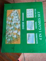 4 in 1 Spelletjes Set - Schaak, Dammen, Backgammon..., Hobby en Vrije tijd, Gezelschapsspellen | Bordspellen, Een of twee spelers