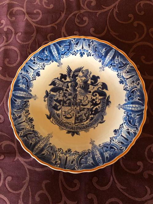 Bord tgv geboorte prins Willem Alexander, Verzamelen, Koninklijk Huis en Royalty, Gebruikt, Servies, Ophalen of Verzenden