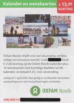 Kalender en wenskaarten. €13,85 korting. Postcodeloterij bon, Eén persoon, Kortingsbon, Warenhuis- of Winkelbon