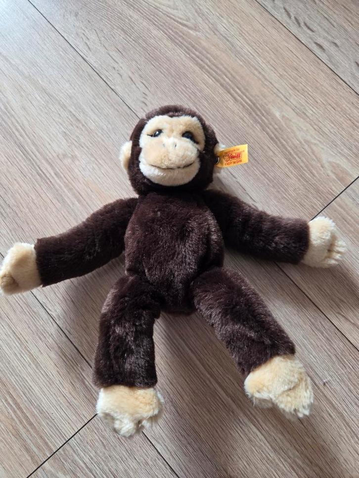 25 cm Steiff Koko Chimpansee EAN 280122, Kinderen en Baby's, Speelgoed | Knuffels en Pluche, Zo goed als nieuw, Overige typen