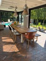 *-50%* 300cm lange Hartman tafel + bank +5 stoelen, Ophalen, Bank, Meer dan 8 zitplaatsen, Teakhout
