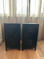 2x Lockerkast nachtkastje metaal zwart, Ophalen, Gebruikt, Metaal of Aluminium, Minder dan 45 cm