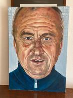 Johan Cruijff in zijn ouderendagen schilderij 100x70 cm, Ophalen, Zo goed als nieuw, Schilderij, 75 cm of meer