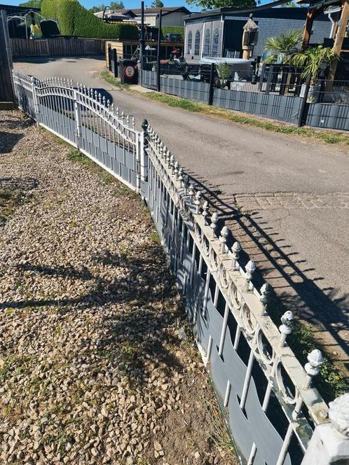** STALEN SIERHEKWERK MET POORTEN **, Tuin en Terras, Tuinhekken en Hekwerk, Gebruikt, Sierhekwerk, IJzer, Ophalen