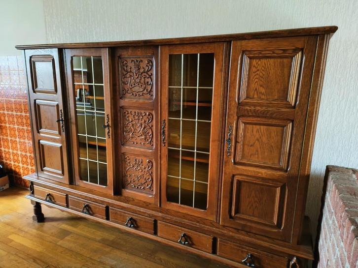 Buffetkast, servieskast, vintage kast, Huis en Inrichting, Kasten | Buffetkasten, Gebruikt, 150 tot 200 cm, 200 cm of meer, 25 tot 50 cm