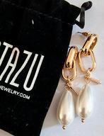 Nieuw,, Otazu, gold plated ,Shackle Pearl oorbellen, Sieraden, Tassen en Uiterlijk, Oorbellen, Ophalen of Verzenden, Nieuw, Goud